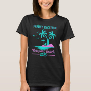 T-shirt Vacances en famille 2023 Palm Tree California Newp
