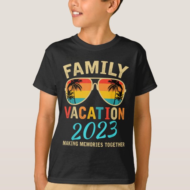 T-shirt Vacances en famille 2023 Plage Correspondant Vacan (Devant)