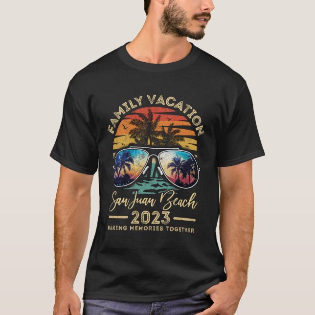 T-shirt Vacances en famille 2023 Porto Rico San Juan Beach (Devant)