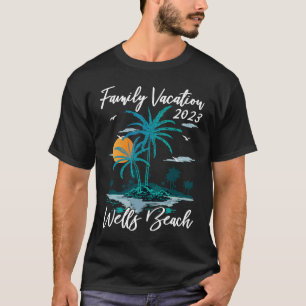 T-shirt Vacances en famille 2023 Sunset Maine Wells Beach