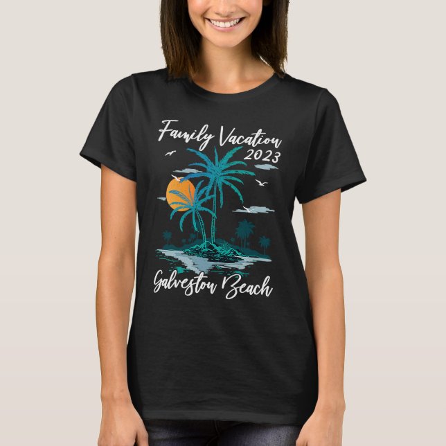 T-shirt Vacances en famille 2023 Sunset Texas Galveston Be (Devant)