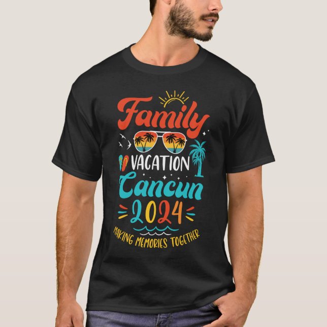 T-shirt Vacances en famille 2024 Cancun Correspondant Vaca (Devant)