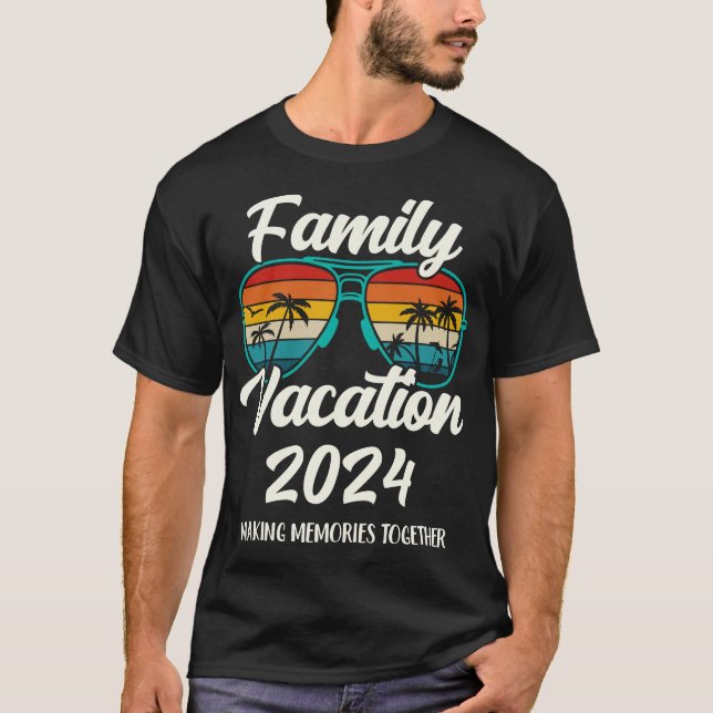 T-shirt Vacances en famille 2024 Vacances estivales Plage  (Devant)