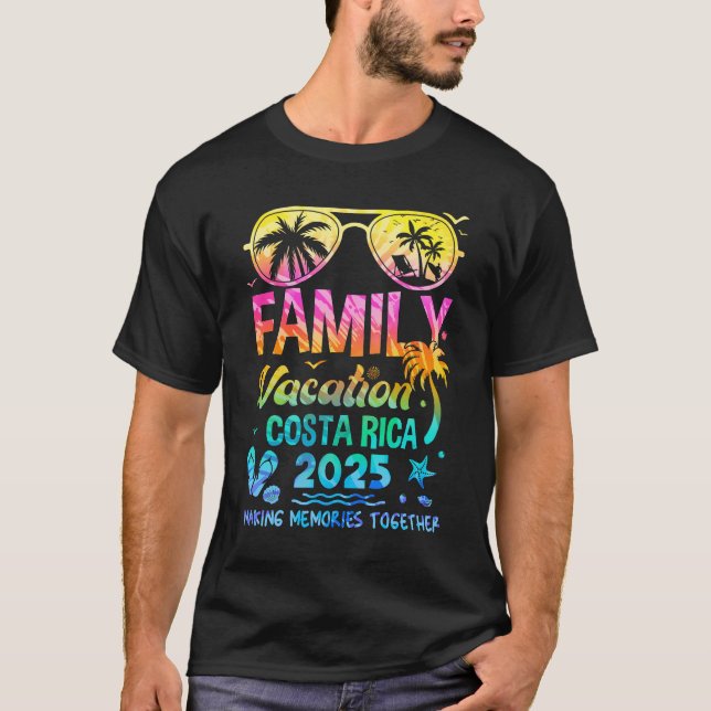 T-shirt Vacances en famille 2025 Costa Rica Matching Memor (Devant)