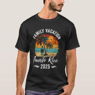 T-shirt Vacances en famille 2025 Porto Rico Vintage Summer