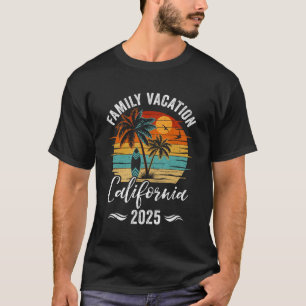 T-shirt Vacances en famille 2025 Vintage California Summer