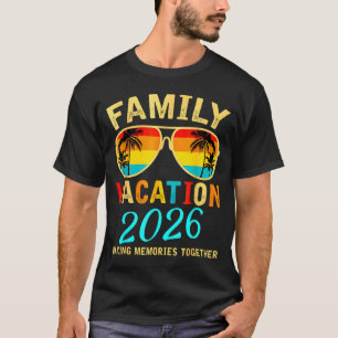 T-shirt Vacances en famille 2026 Plage Été Correspondant V