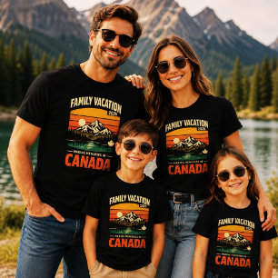 T-shirt Vacances en famille au Canada 2026 Montagne Rétro