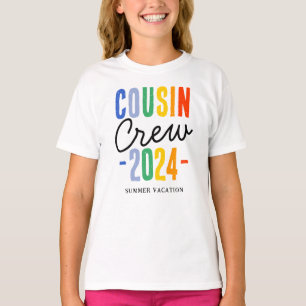 T-shirt Vacances en famille d'équipage de Cousin coloré