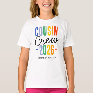T-shirt Vacances en famille d'équipage de Cousin coloré