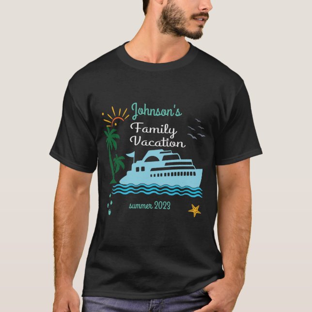 T-shirt Vacances en famille en croisière (Devant)