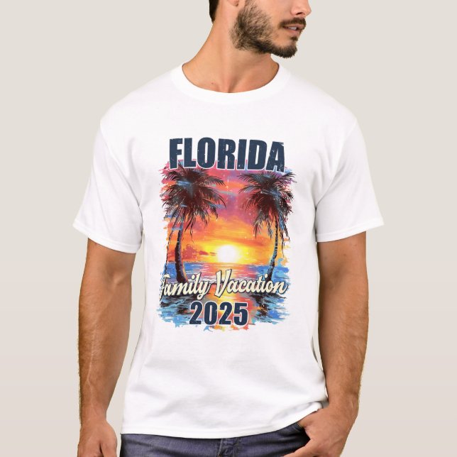 T-shirt Vacances en famille Floride 2025 Voyage d'été corr (Devant)
