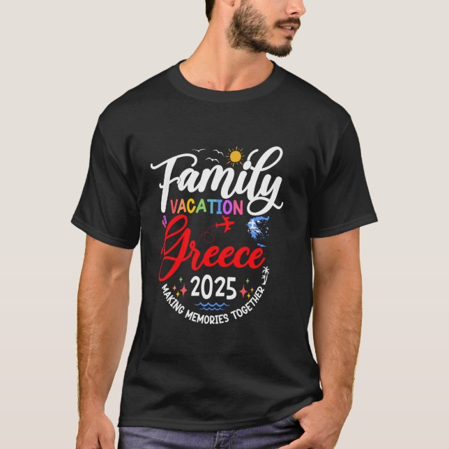T-shirt Vacances en famille Grèce 2025 Correspondre Europe (Devant)