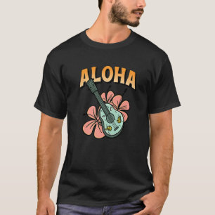 T-shirt Vacances en famille Hawaii Fleurs Aloha Ukulele