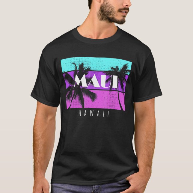 T-shirt Vacances en famille Hawaii Maui Sunset Beach (Devant)