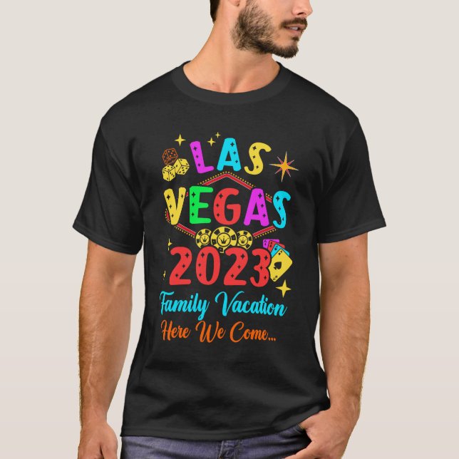 T-shirt Vacances en famille Las Vegas 2023 Correspondance  (Devant)