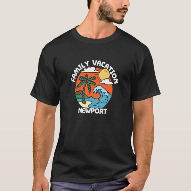 T-shirt Vacances en famille Newport Beach Rhode Island Bea (Devant)