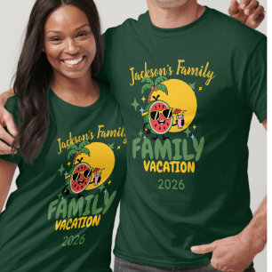T-shirt Vacances en famille nom personnalisé correspondant