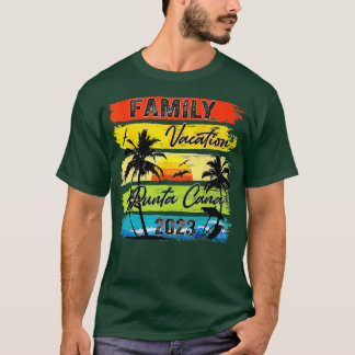 T-shirt Vacances en famille Punta Cana 2023 Summer Retro S