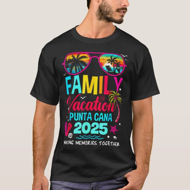 T-shirt Vacances en famille Punta Cana 2025 Faire des souv (Devant)