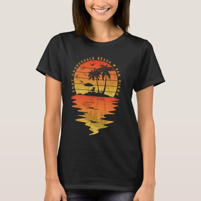 T-shirt Vacances en famille San Diego Fort Lauderdale Beac (Devant)
