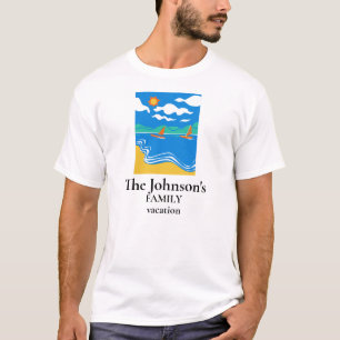 T-shirt Vacances en famille, thème plage ou lac