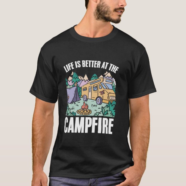 T-shirt Vacances en plein air Wanderlust Campfire Camp Cam (Devant)