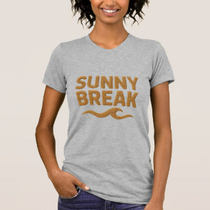 T-shirt vacances ensoleillées chemise à paillettes dorées