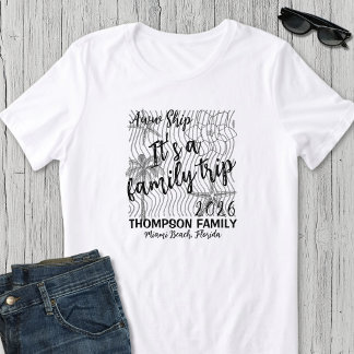 T-shirt Vacances familiales assorties noir et blanc