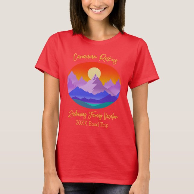 T-shirt Vacances familiales des Rocheuses canadiennes Suns (Devant)