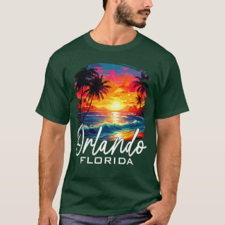 T-shirt Vacances familiales rétro à Orlando Floride pendan