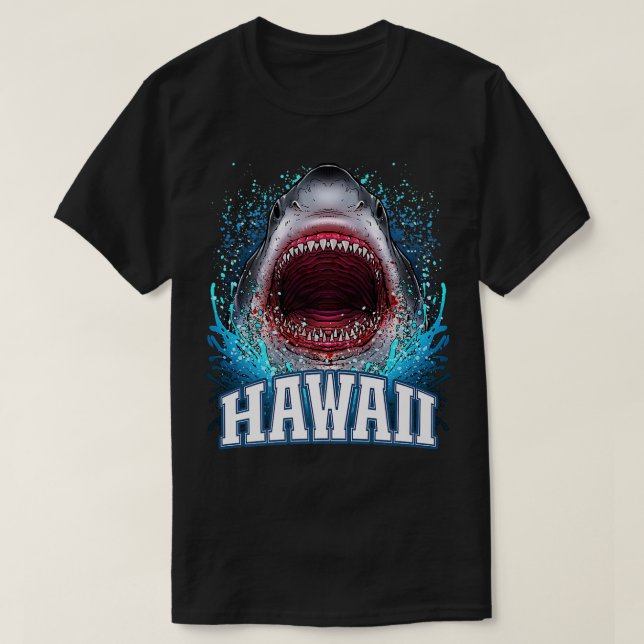 T-shirt Vacances Hawaii Grand Vacances Plage de Requin Bla (Design devant)