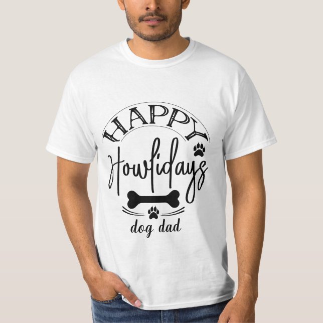 T-shirt vacances heureux chien papa (Devant)