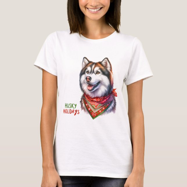 T-shirt Vacances Husky (Devant)
