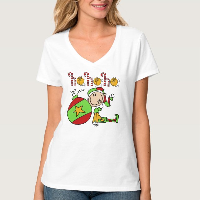 T-shirt Vacances jolies amusantes Jingle Bells Elf Noël (Devant)