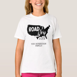 T-shirt Vacances personnalisées   Family Road Trip USA Car