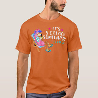 T-shirt Vacances Plage Boire Flamant rose Ses 5 OClock Que