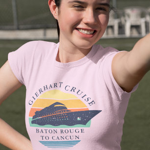 T-shirt Vacances Retro Family Cruise Trip Correspondant