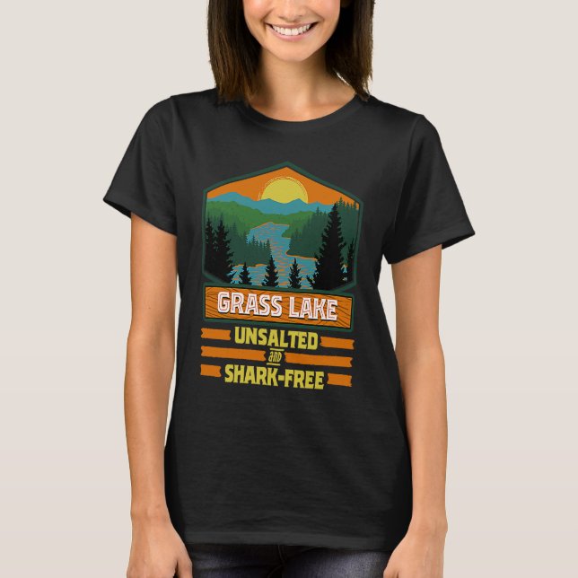 T-shirt Vacances sans sel et sans requin Grass Lake (Devant)