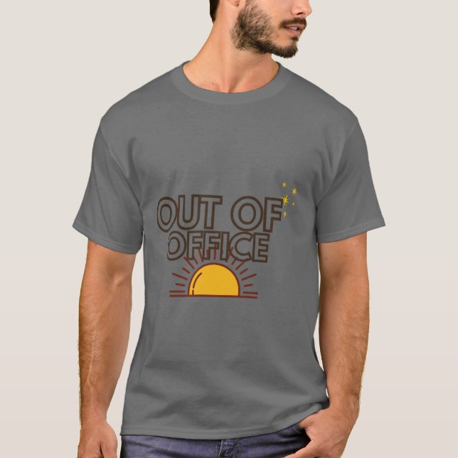 T-shirt Vacances Sunset Rétro Hors du Bureau (Devant)