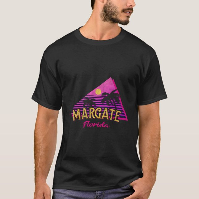 T-shirt Vacances Vaporwave Plage Souvenir Margate (Devant)