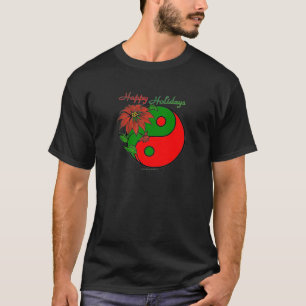 T-shirt Vacances Yin Yang Poinsettia Rouge Vert