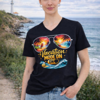 T-shirt Vacation Mode On Feels Like Beach Paradise V Neck