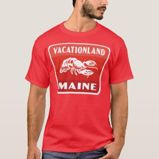 T-shirt Vacationland Maine Insigne rétro Rouge