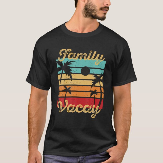 T-shirt Vacay Famille 2021 Correspondant Voyage Croisière  (Devant)