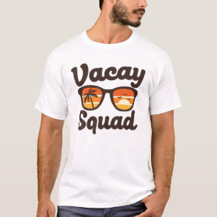 T-shirt Vacay Squad Beach Lunettes de soleil rétros Vacanc