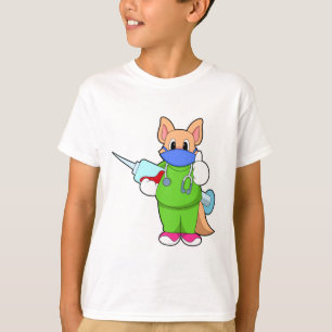 T-shirt Vaccination au chat avec seringue