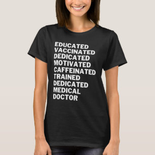 T-shirt Vacciné éducatif dédié à la caféine Médicale