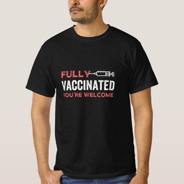 T-shirt vacciné, vaccin, coronavirus, entièrement vacciné (Devant)
