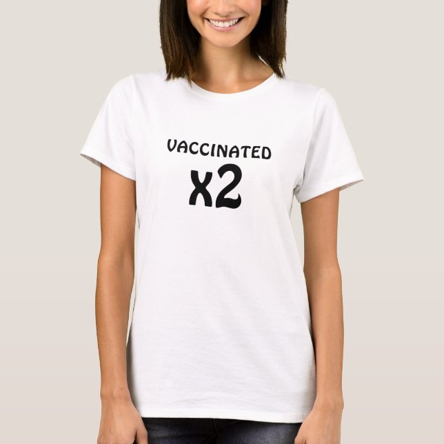 T-shirt Vacciné X 2 Covid Protégé (Devant)
